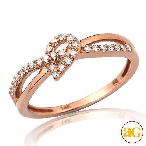 14KR 0.25CTW DIAMOND FANCY KNOT BAND - Norma's Jewelry