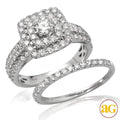 14KW 1.85CTW DIAMOND BRIDAL SET WITH DOUBLE SQUARE - Norma's Jewelry