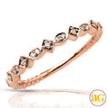 10KR 0.15CTW DIAMOND BEADED STACKABLE BAND - Norma's Jewelry