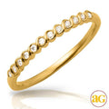 14KY 0.15CTW DIAMOND BEADED STACKABLE BAND - Norma's Jewelry