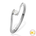 14KW 0.10CTW DIAMOND SINGLE STONE TWISTED BAND - Norma's Jewelry