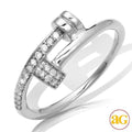 14KW 0.15CTW DIAMOND DOUBLE HAMMER STYLE DESIGNER - Norma's Jewelry