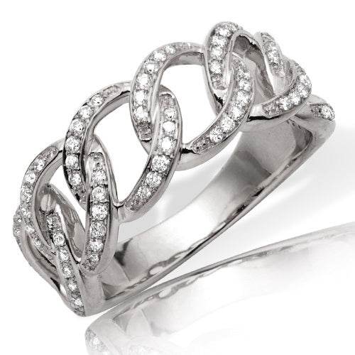 14KW 0.35CTW DIAMOND MIAMI CUBAN RING - Norma's Jewelry
