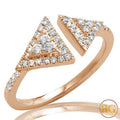 14KR 0.35CTW DIAMOND TRIANGLE SHAPED TWO STONE RIN - Norma's Jewelry
