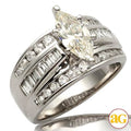 14KW 2.03CTW DIAMOND BRIDAL RING [1.03CT MQ - J SI - Norma's Jewelry