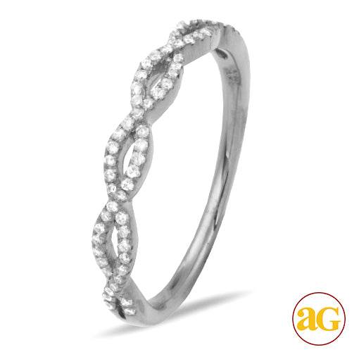 14KW 0.20CTW DIAMOND TWISTED DESIGN STACKABLE BAND - Norma's Jewelry