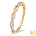 14KY 0.20CTW DIAMOND TWISTED DESIGN STACKABLE BAND - Norma's Jewelry