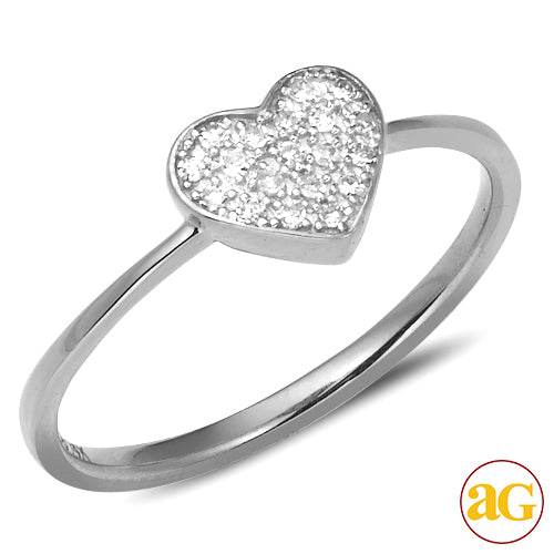 14KW 0.10CTW DIAMOND HEART RING - Norma's Jewelry