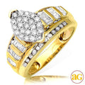 10KY 1.00CTW DIAMOND MARQUISE SHAPED CINDERELLA RI - Norma's Jewelry