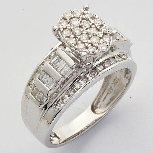 10KW 1.00CTW DIAMOND OVAL SHAPED CINDERELLA RING - Norma's Jewelry