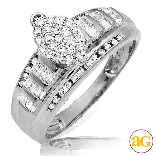 10KW 0.50CTW DIAMOND MARQUISE SHAPED CINDERELLA RI - Norma's Jewelry