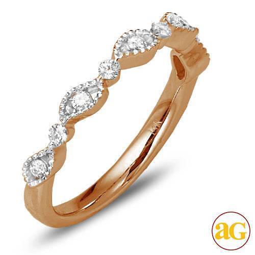 14KR 0.20CTW DIAMOND FANCY BAND - LEAF DESIGN - - Norma's Jewelry