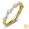14KY 0.25CTW DIAMOND FANCY BAND - LEAF DESIGN - - Norma's Jewelry