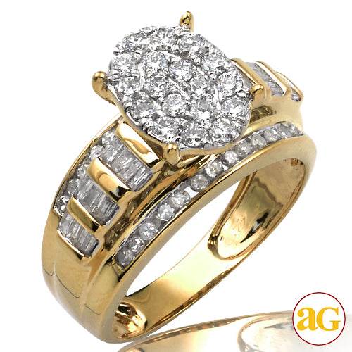 14KY 1.00CTW DIAMOND OVAL CLUSTER RING - Norma's Jewelry