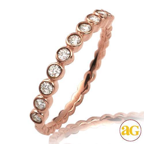 14KR 0.25CTW DIAMOND BEZEL SET 10 STONE BAND - Norma's Jewelry