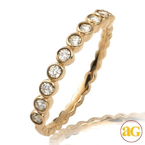14KY 0.25CTW DIAMOND BEZEL SET 10 STONE BAND - Norma's Jewelry
