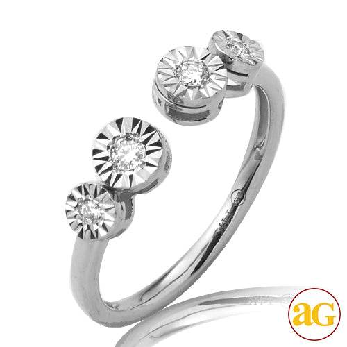 14KW 0.10CTW ILLUSION SET DIAMOND OPEN RING - Norma's Jewelry