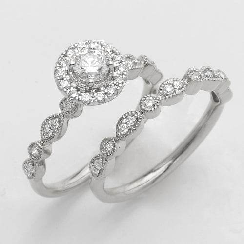 14KW 0.75CTW ROUND DIAMOND BRIDAL SET - Norma's Jewelry