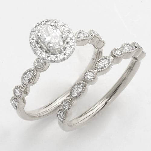 14KW 0.75CTW OVAL DIAMOND BRIDAL SET - Norma's Jewelry