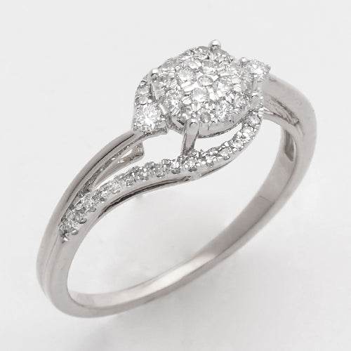 14KW 0.35CTW DIAMOND ROUND CLUSTER RING - Norma's Jewelry