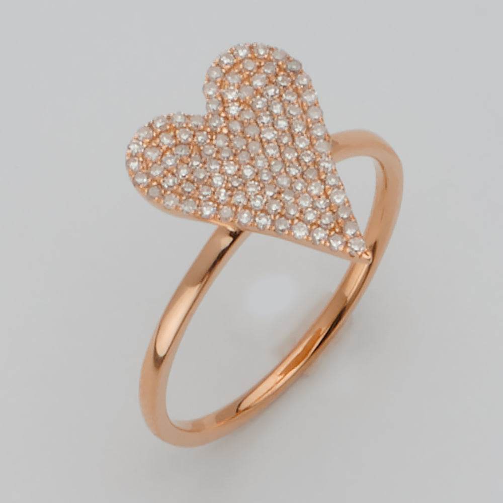 14KR 0.40CTW DIAMOND FLAT PAVE HEART RING - Norma's Jewelry