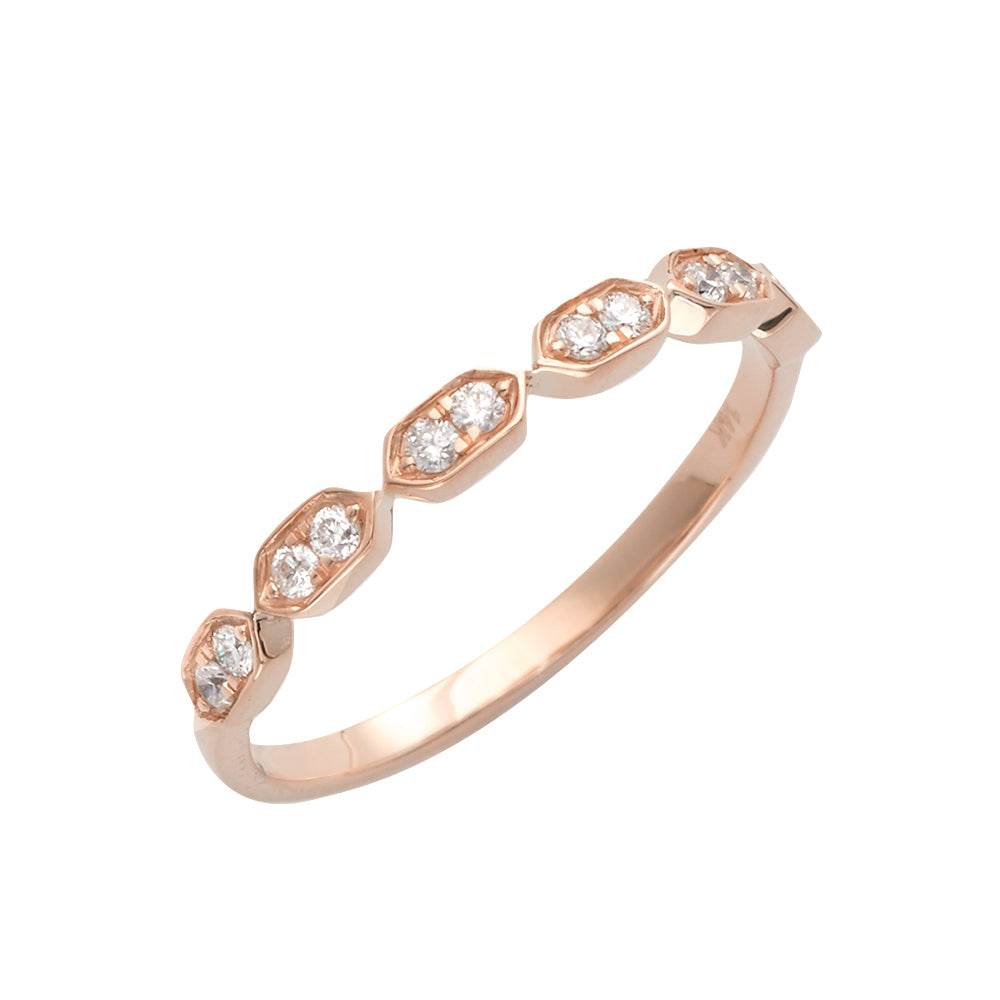 14KR 0.15CTW DIAMOND FASHION STACKABLE BAND - Norma's Jewelry