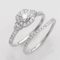 14KW 1.15CTW DIAMOND BRIDAL SET - SQUARE HALO - Norma's Jewelry