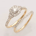 14KY 1.15CTW DIAMOND BRIDAL SET - SQUARE HALO - Norma's Jewelry