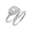 14KW 0.80CTW PC DIAMOND BRIDAL SET - DOUBLE SQUARE - Norma's Jewelry