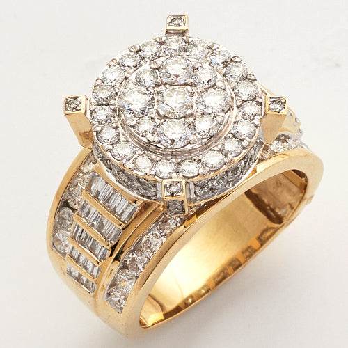 10KY 2.80CTW DIAMOND ROUND SHAPED CINDERELLA RING - Norma's Jewelry