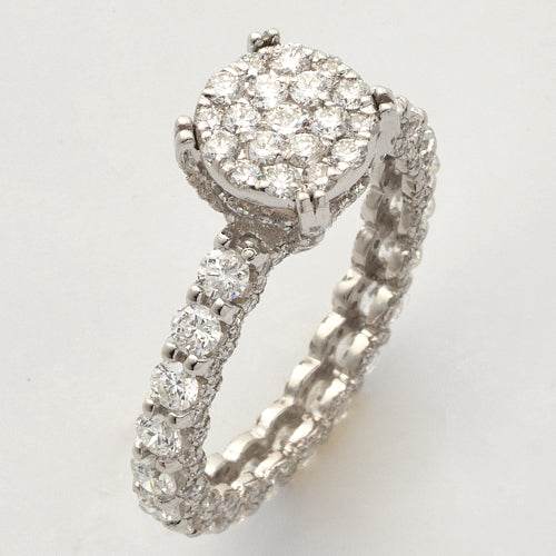 14KW 2.35CTW ROUND CLUSTER DIAMOND RING - Norma's Jewelry