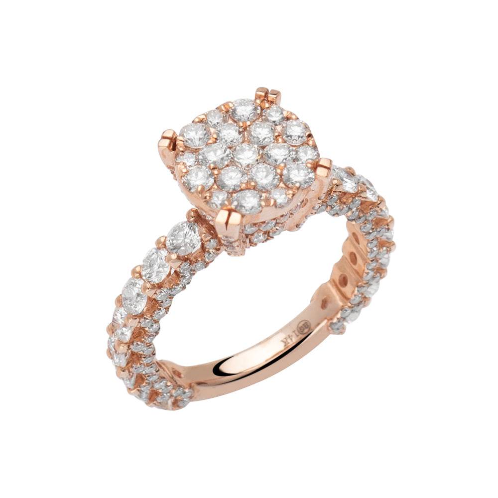 14KR 2.00CTW ROUND CLUSTER DIAMOND RING - Norma's Jewelry