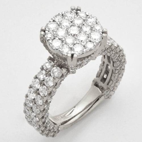 14KW 3.25CTW STELLA DIAMOND ROUND CLUSTER RING - Norma's Jewelry