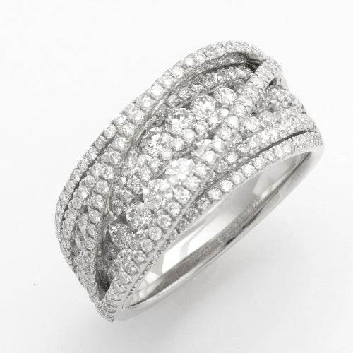 14KW 1.55CTW DIAMOND FANCY MULTI LAYER BAND - Norma's Jewelry