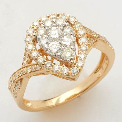 14KY+W 1.00CTW DIAMOND PEAR CLUSTER RING - Norma's Jewelry