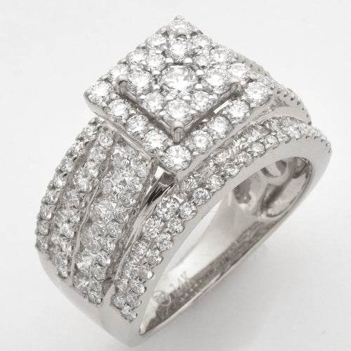 14KW 2.85CTW DIAMOND SCQUARE CLUSTER RING - SINGLE - Norma's Jewelry