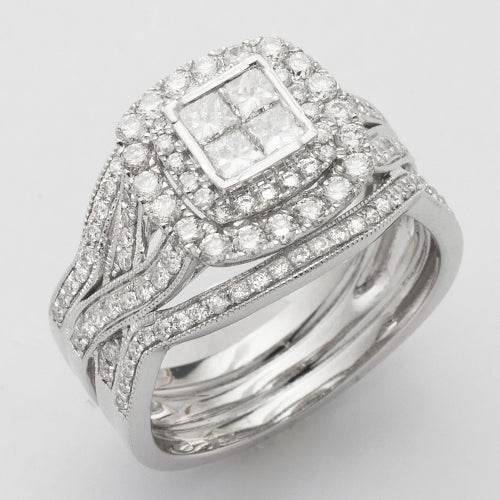 14KW 1.30CTW PC DIAMOND QUAD HEAD RING - Norma's Jewelry