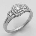 14KW 0.50CTW DIAMOND 3-STONE RING - DOUBLE SQUARE - Norma's Jewelry