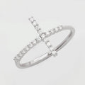14KW 0.25CTW DIAMOND PRONG SET SIDEWAYS CROSS RING - Norma's Jewelry
