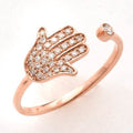 14KR 0.20CTW DIAMOND OPEN DESIGN HAMZA PINKY RING - Norma's Jewelry