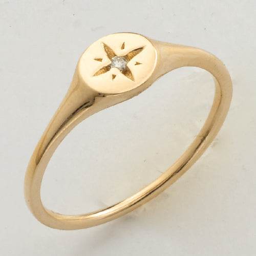 14KY 0.03CTW DIAMOND 4-POINT STAR DESIGNER RING - Norma's Jewelry