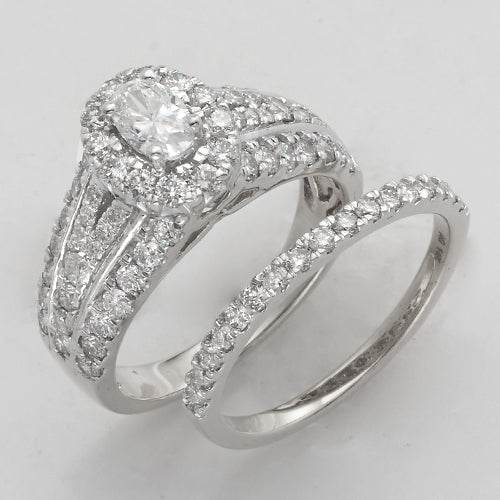 14KW 2.15CTW DIAMOND OVAL CENTER BRIDAL SET - Norma's Jewelry