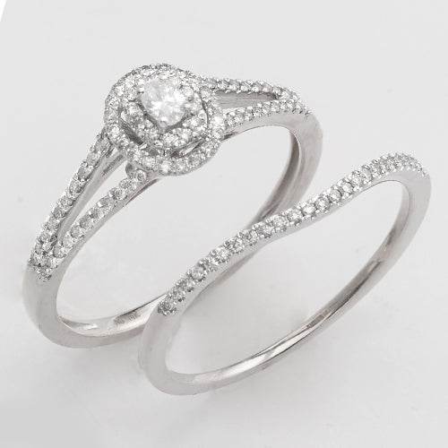 14KW 0.40CTW OVAL DIAMOND BRIDAL SET - Norma's Jewelry