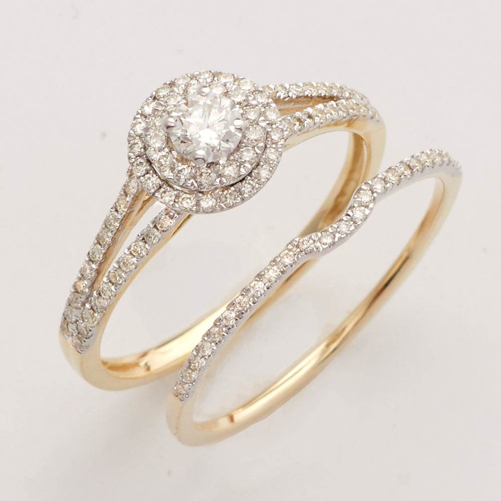 14KY 0.55CTW ROUND DIAMOND BRIDAL SET - DOUBLE - Norma's Jewelry