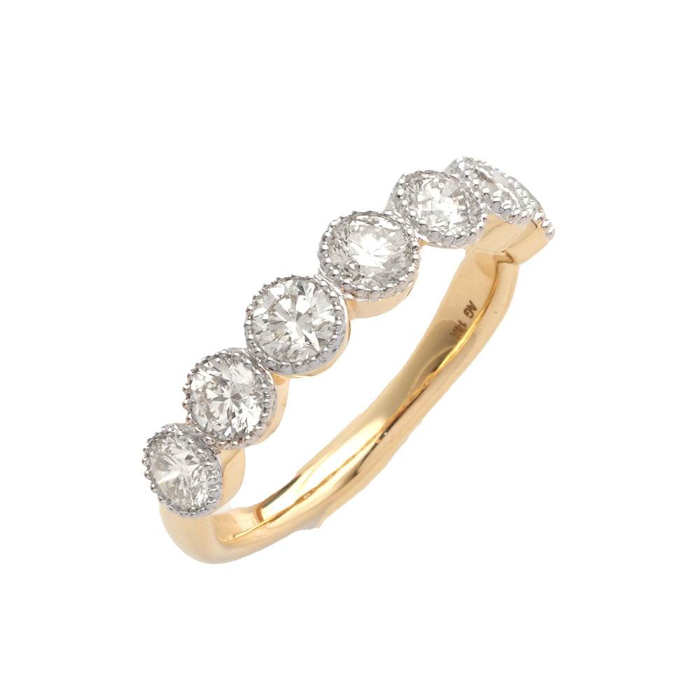 14KY 1.20CTW ROUND DIAMOND 7-STONE BAND - Norma's Jewelry