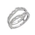 14KW 0.50CTW DIAMOND 2-ROW FANCY DESIGN RING GUARD - Norma's Jewelry