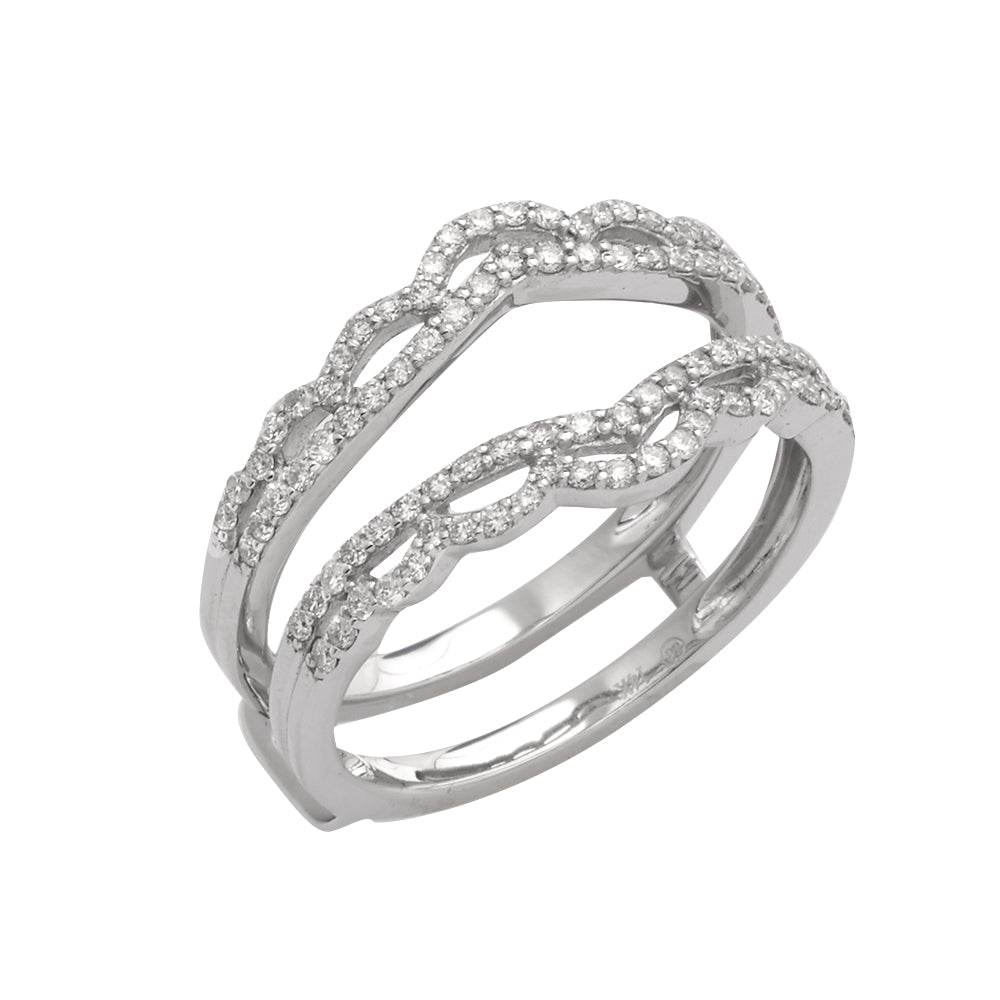 14KW 0.50CTW DIAMOND 2-ROW FANCY DESIGN RING GUARD - Norma's Jewelry
