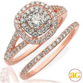 14KR 1.00CTW DIAMOND BRIDAL SET - DOUBLE ROUNDED - Norma's Jewelry