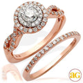 14KR 1.05CTW DIAMOND BRIDAL SET - DOUBLE ROUND - Norma's Jewelry