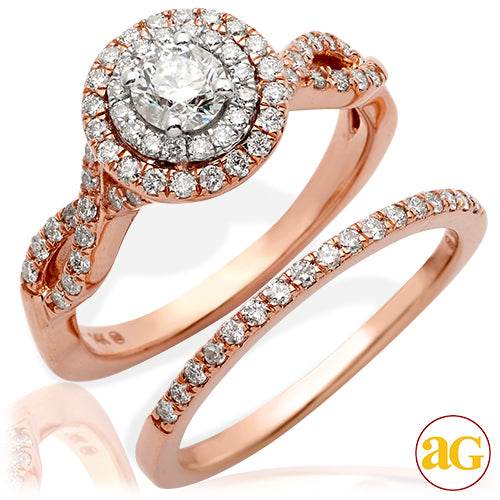14KR 1.05CTW DIAMOND BRIDAL SET - DOUBLE ROUND - Norma's Jewelry